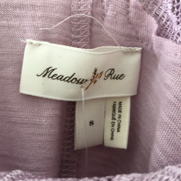 NEW Anthropologie Meadow Rue✨Lace Line Off-the-Shoulder Lilac Top - Picture 7 of 9